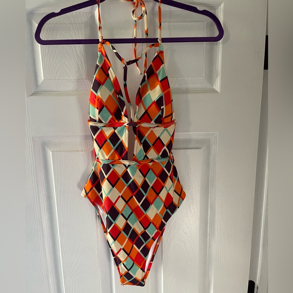 Diamond Pattern Cupshe strappy One Piece